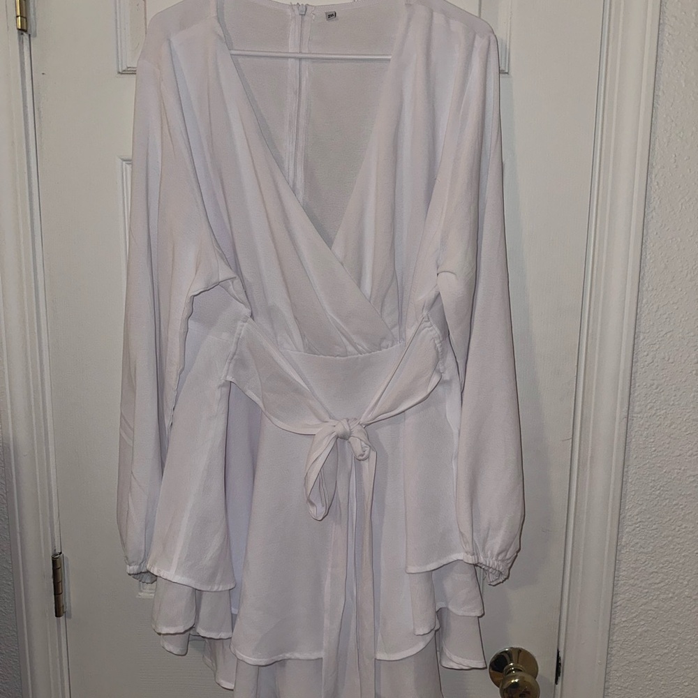 Elegant White Wrap Dress